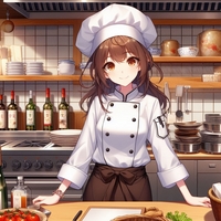 chef lady, restaurant kitchen, anime.jpg