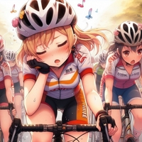 cycling race lady, drowsy, anime.jpg