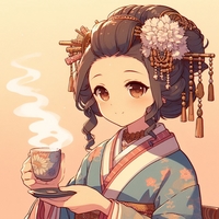 lady drinking hot coffee, Taisho period, anime.jpg