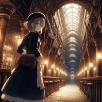 lady exploring underground hall, anime.jpg