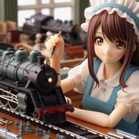 lady making locomotive model, anime.jpg